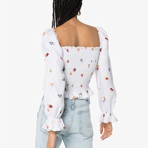 Reformation linen fruit print top size xs